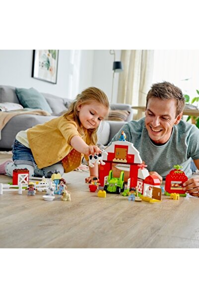 LEGO DUPLO Town Barn, Tractor and Farm Animal Care 10952 Educational Farm Play Set; (97 Pieces)