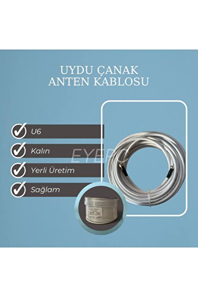 EYE PC 15 Meters Rg6 U6 Satellite Antenna Cable - Domestic Production, Thick ...