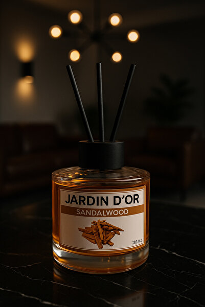 JARDIN D'OR Sandalwood Reed Diffuser / Sandal Ağacı Çubuklu Oda Kokusu 120 ml