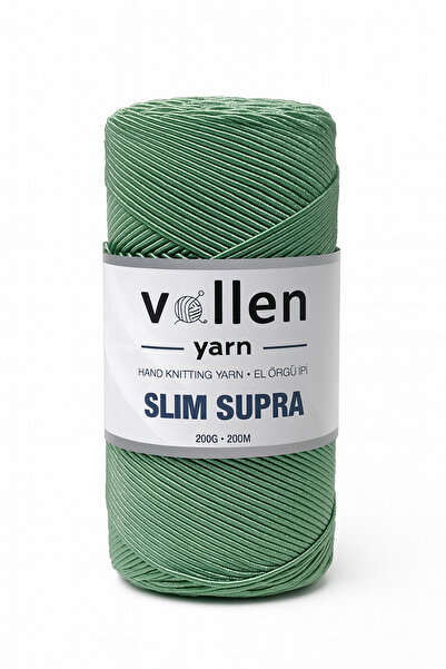 vollen yarn Slim Supra 200 Gr Mumlu Polyester İp – Çanta İpi, Runner İpi, Bileklik İpi, Pase İpi – Orman Yeşili