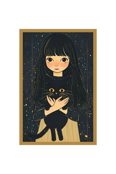 Hi Kami بطاقات بريدية مزخرفة برسومات قطة لطيفة وبطاقات هدايا |   تسخين بالحب -10 × 15 سم