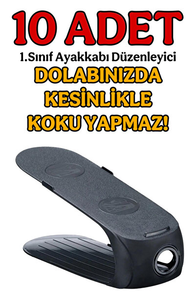 Funny Life Gondol Ayakkabı Rampası 10 Adet Siyah - Ayakkabı Düzenleyici Oriji...