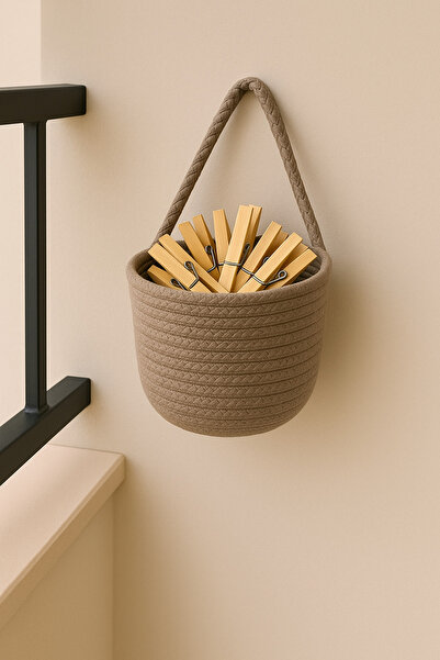 ÖRGÜM Sepet Mandal Sepeti Çok Amaçlı Organizer 15x15 cm MANDALLAR DAHİL DEĞİLDİR