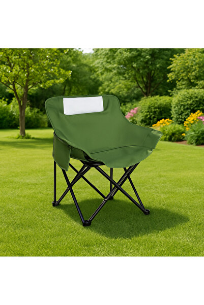 AGD Folding Camping Hiking Travel Chair, Heat Resistant Oxford Fabric, Green