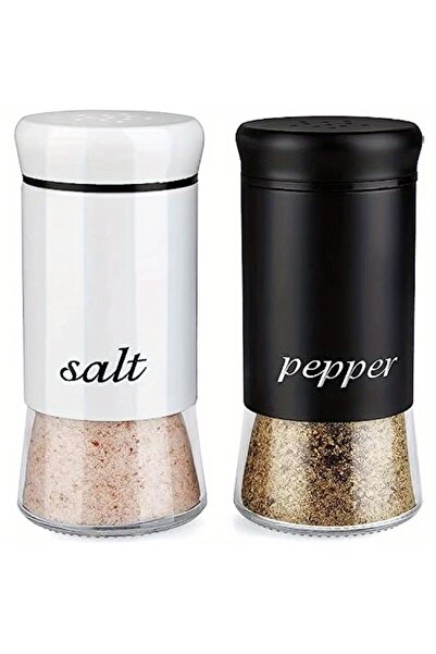 Choice1 2pcs white black 2Pc Salt and Pepper and Condiment Storage Container ...