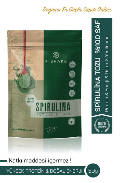 FiShake Organik Spırulına Tozu / Powder 50 gr