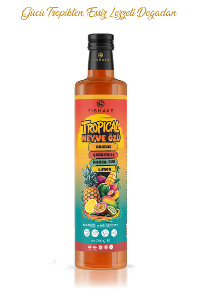 FiShake Tropikal Meyve Özü 700 GR / Ananas- Mango- Çarkıfelek- Lime- Kivi ( Karadut Kıvamında Öz )