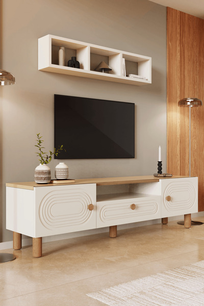 Happylife Furniture Design %100 MDF Bohem Tv Ünitesi 180 Aytaşı Renk
