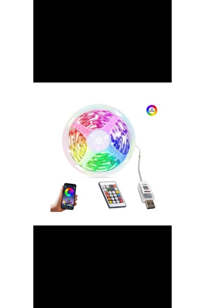 Led USB'li Sese duyarlı telefon ile kontrol edilen kumandalı şerit 10 mt