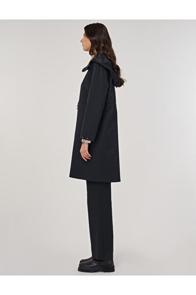 KYR Waist Drawstring Trench Coat Black