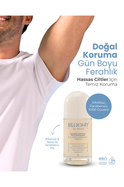 Bloomy by Nature Organik Sertifikalı Roll on Erkekler için
