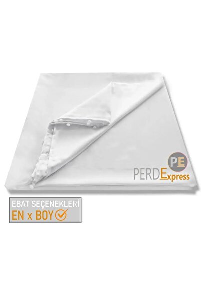 Perdexpress Beyaz Saten Güneşlik Perde - Fon ve Tül perdeler ile uyumlu, hazır ve kullanışlı.