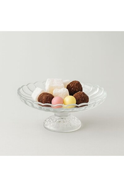 YzHome 2-Piece Footed Glass Plate Presentation Plate Serving Plate Bowl 6*13cm