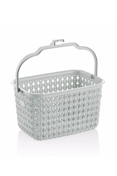 GENÇ ZUCCACIYE Πλεκτό μοτίβο λευκό χρώμα Πλαστικό καλάθι μανταλάκια