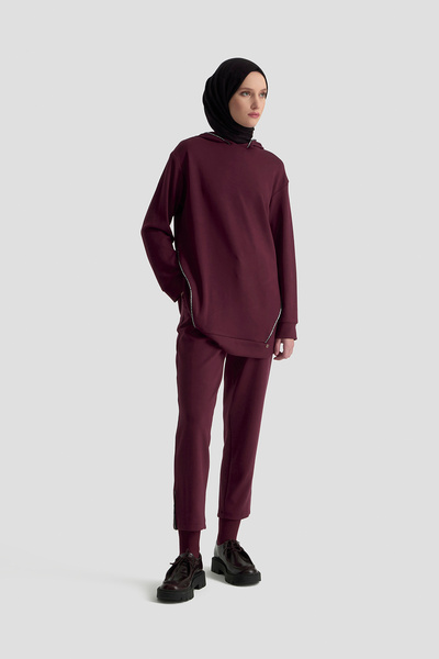 Armine Autumn Winter-Hooded Tunic Suit with Pants
