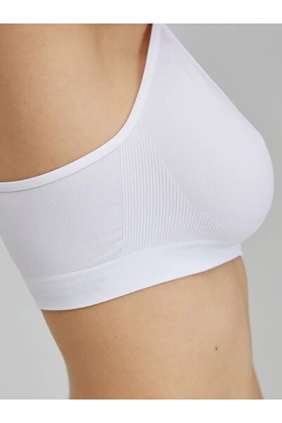 MİSTİRİK Μοντέλο Pisun Λευκό Χρώμα Κορσέ σουτιέν χωρίς ραφές και ενίσχυση - με λουράκι σχοινιού