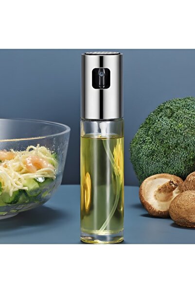 Promagg Dispenser with Sprayer, Glass and Stainless Steel, Retoo, 100ml, Silver-Transparent