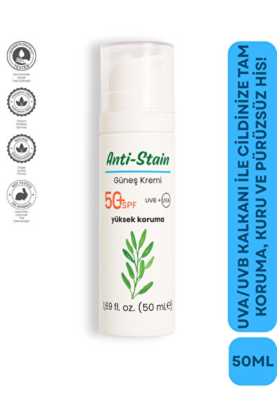 Naturaren Anti-Stain Leke Karşıtı Güneş Kremi SPF 50+ 50 ML