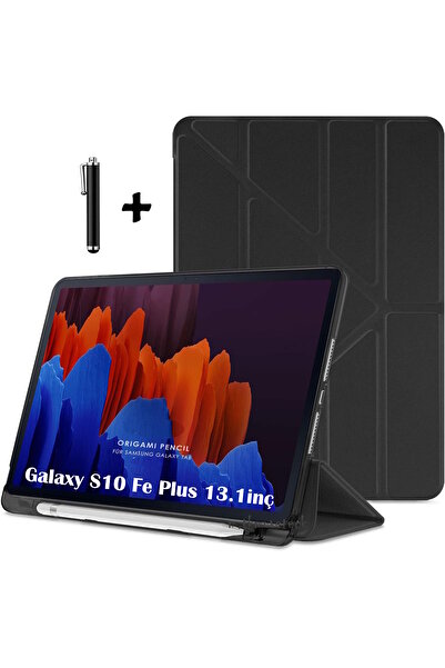 m.tk moveteck Samsung Galaxy Tab S10 Fe Plus 13.1 inç Kılıf Kalem Bölmeli Katlanabilir Standlı Yumuşak SilikonX620