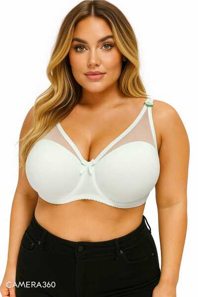 wear treasure Stablez Bra with Wired Sponge, Hollow Front, and Tulle Detail