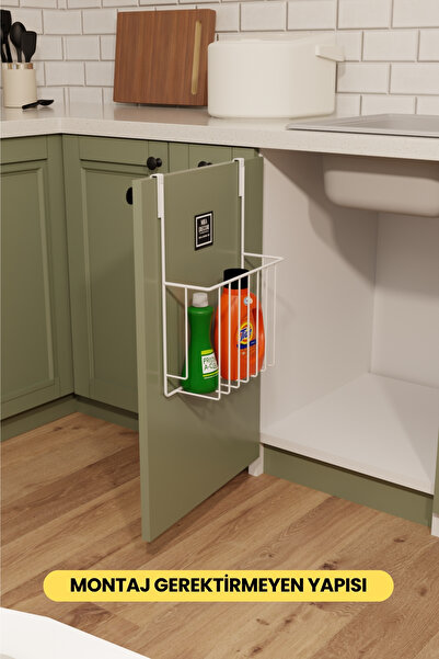 White Multipurpose Organizer - Kitchen Cabinet Countertop and Sink Bottom Door Hanger - Organizer
