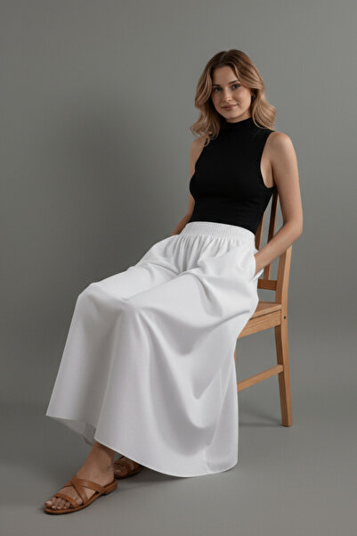 Thestiluxe Fusta lungă din țesătură popelin cu buzunar filet din bumbac cu textura moale 90 cm