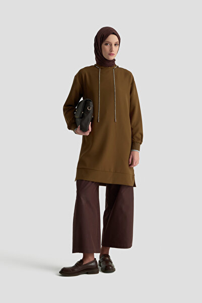 Armine Yeni Sezon Trend Şıklığı Yanları Yırtmaçlı Likralı Tunik Sonbahar-Kış