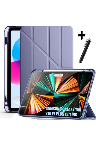 m.tk moveteck Samsung Galaxy Tab S10 Fe Plus 13.1 inç Kılıf Kalem Bölmeli Kat...