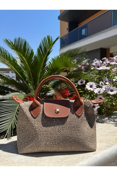 MODA Acı Kahve Mini Hasır Görünümlü El Ve Omuz Çantası – Çift Kullanımlı Şık ...