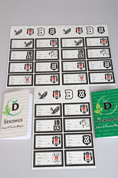 Beşiktaş DEKOMUS БЛОКНОТ І ЛІЦЕНЗОВАНА 24-МІСЯЧНА ШКІЛЬНА ЕТИКЕТКА 2 ШТУКИ