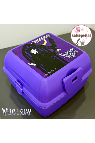 Salsepetial Wednesday Lisanslı Beslenme Kutusu 4 Bölmeli Kilitli Okul Beslenme Kabı Yemek Kabı