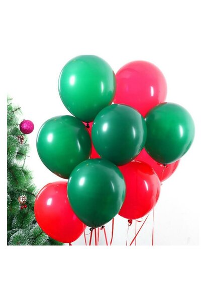 Deniz Party Store New Year Latex Balloon Pastel Green Red 10 Pieces