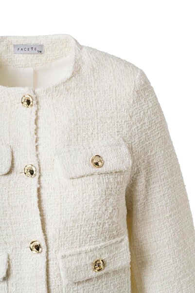 FACETTE Жіночий піджак Tuvid на ґудзиках в кольорі екрю
