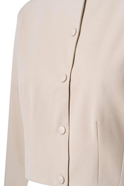 FACETTE Μπουφάν με λεπτομέρεια σε μπεζ πιέτες