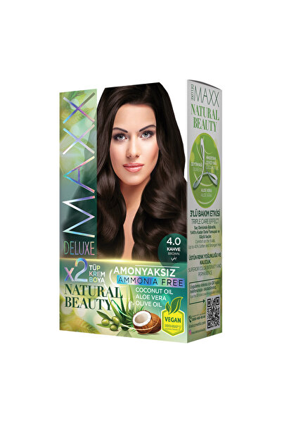 MAXX DELUXE Natural Beauty Amonyaksız Set Saç Boyası 4.0 Kahve