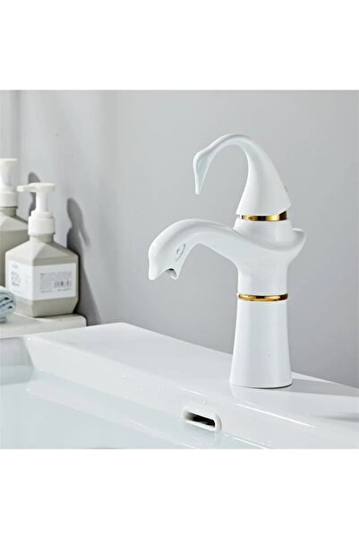 OEM Bathroom Sink Faucet Swan Model White / Gold Color New Product Imported 7 Years Warranty Imported