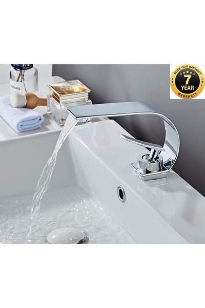 OEM BANYO LAVABO BATARYASI KROM RENK ŞELALE 7 YIL GARANTİLİ İTHAL YENİ İNCE T...
