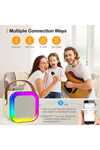 Promagg Karaoke Speaker with 2 Smart Microphones, Bluetooth Connection, iOS/Android