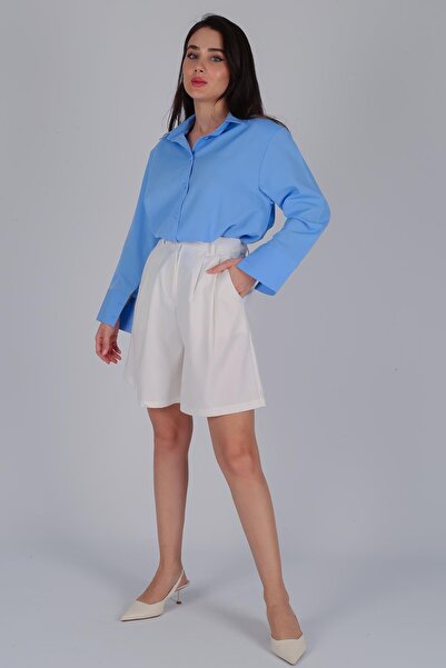 FACETTE Жіночі шорти-бермуди FC Ecru з еластичною талією