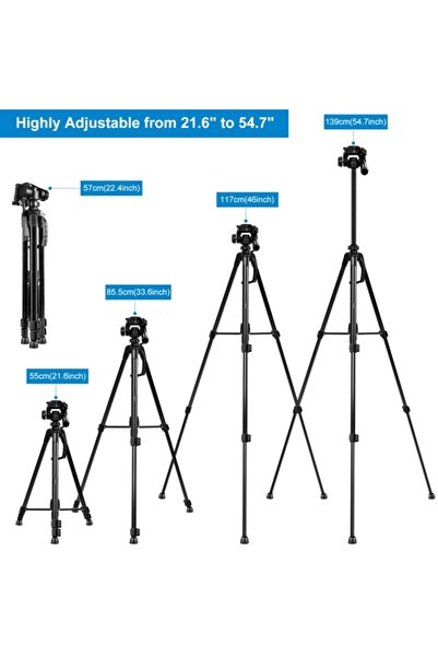 OEM Tripod PHOTO Phone Camera Video 55-140 cm, Aluminum, 360° Rotation, Anti-Slip