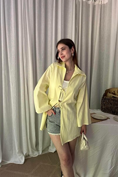 lizge giyim Front Lace up Kimono