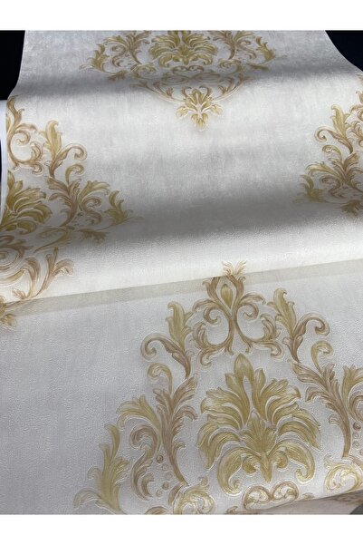KOÇ YAPI DEKOR Tutkal Hediye 5.30 m2 Krem Damask Kabartmalı Ithal Duvar Kağıdı