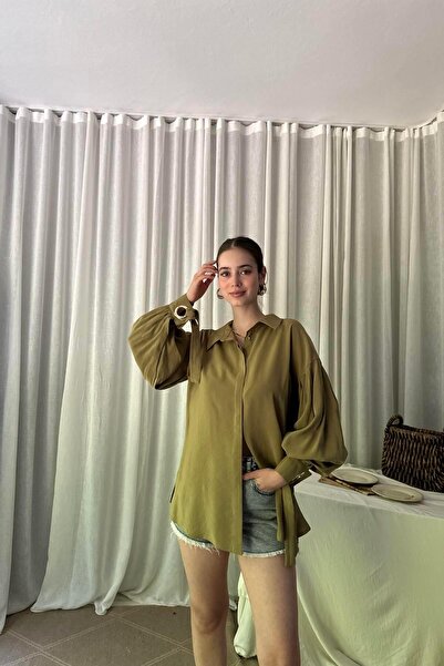 lizge giyim بلوزة بتفاصيل عين الطائر على الأكمام