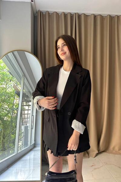 lizge giyim KOL ASTARI معطف من الكتان بتفاصيل كاريكاتورية