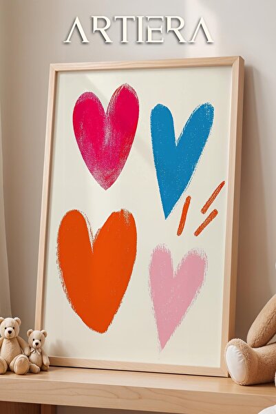 HİGUERA Πολύχρωμες καρδιές - Εκλεκτικό στυλ Διακόσμηση παιδικού δωματίου Πίνα...