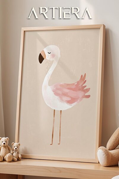HİGUERA Pink Flamingo Bohemian Baby Girl Διακόσμηση Παιδικού Δωματίου Ζωγραφι...