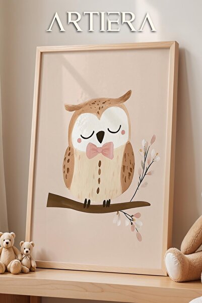 HİGUERA Cute Owl Bohemian Baby Girl Διακόσμηση Παιδικού Δωματίου Ζωγραφική το...
