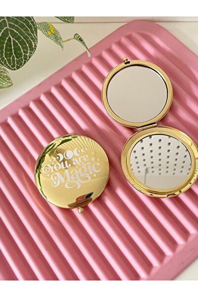 By Selen Suyolcu Mottolu Mini Handbag Mirror