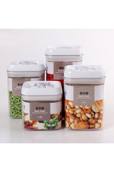 dalip Set of 4 kitchen spice containers, different sizes, airtight lid,