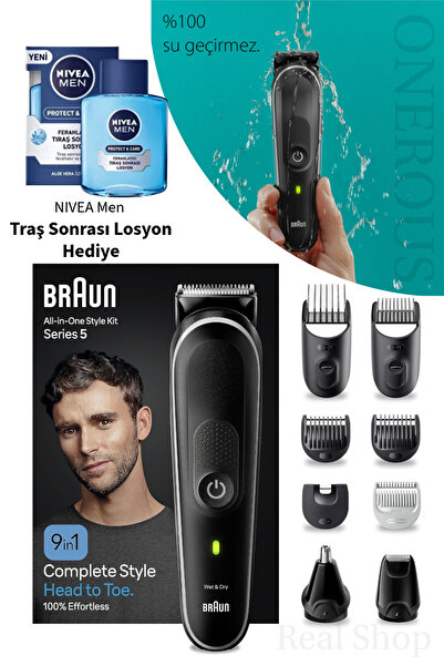 Braun All in One Style Kit 9 ürün bir arada su geçirmez erkek bakım ve traş makinesi